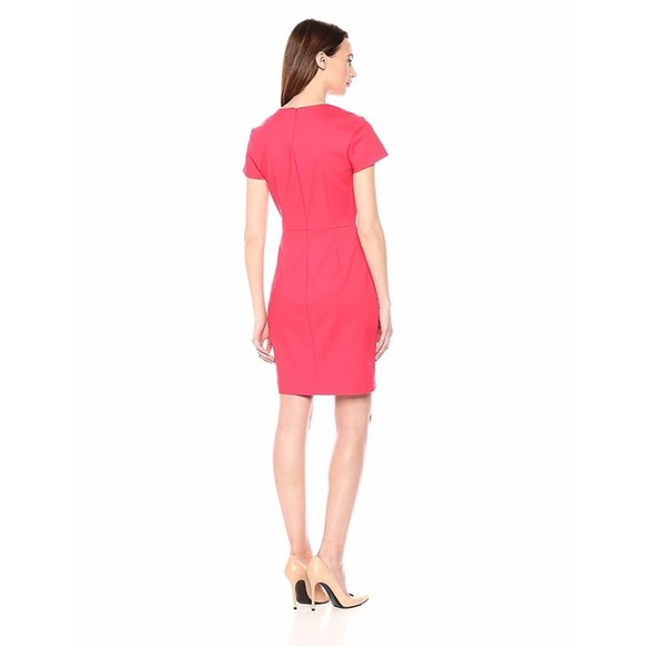 NWT French Connection Glass Stretch Structured Dress Pink Azalea 6 $158 - Picture 2 of 2